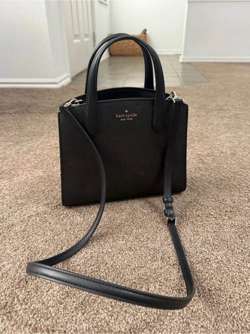 kate spade Black Sparkle Structured Top-Handle Satchel